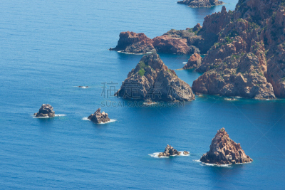 科西嘉,,水,天空,水平画幅,piana,无人,湿,海岸地形,户外