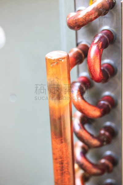 铜,空调,圆柱体,垂直画幅,新的,漆的,纹理效果,装管,金属,现代