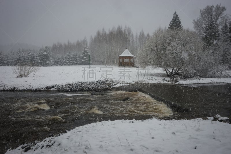 壁室,河岸,雪,毛绒绒,河流,地形,天气,莫斯科,宏伟,下雪