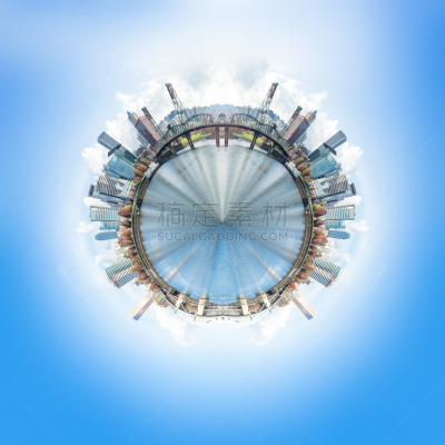 360度景观,都市风景,城市天际线,波特兰,文凭,俄勒冈郡,小星球的格式,天空,无人,户外