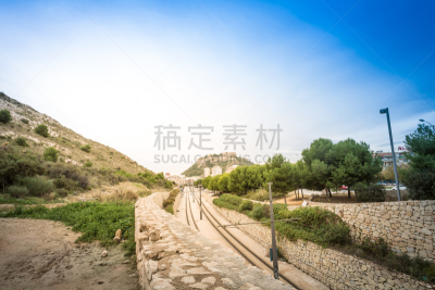 阿利坎特,西班牙,阿利坎特省,海港,海岸线,地中海,散步道,夏天,户外,天空