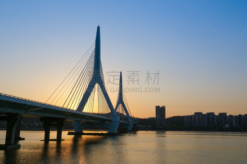 吊桥,绵阳,水平画幅,建筑,无人,蓝色,公路,早晨,户外,钢铁