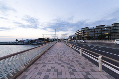 日本,藤泽市,地形,自然,太空,水平画幅,无人,海港,蓝色,夏天