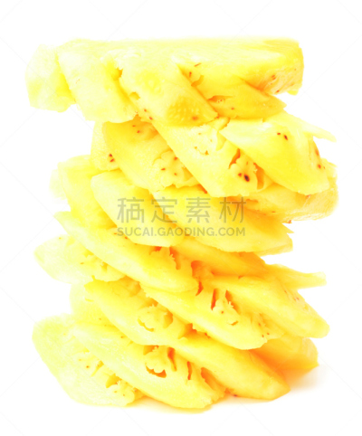 菠萝,垂直画幅,水果,无人,块状,三角形,生食,熟的,背景分离,工作室
