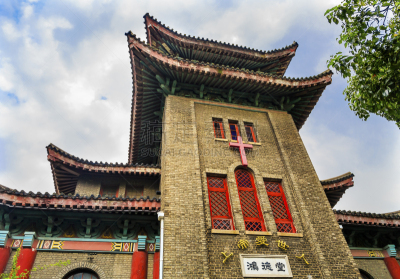 教堂,基督教,上海,传统,路,新约,新教,灵性,外立面,水平画幅