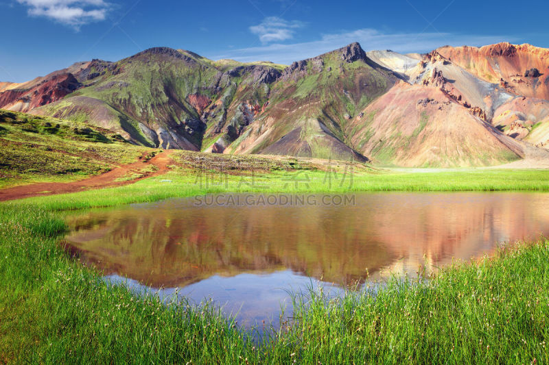 fjallabak nature reserve,兰德玛纳,冰岛中部,地热保护区,火山地形,美,水平画幅,山,无人,岩层