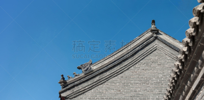 过去,建筑外部,狮王,哈尔滨,建筑檐口,天空,留白,水平画幅,墙,无人