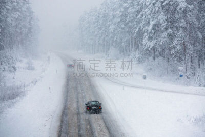 雪,汽车,路,车顶架,车门,蜿蜒,多功能车,新的,陆用车,跑车