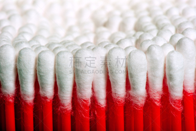 对称,棉,红色,成一排,棉签,q-tip,茧,灯丝,个人随身用品,美