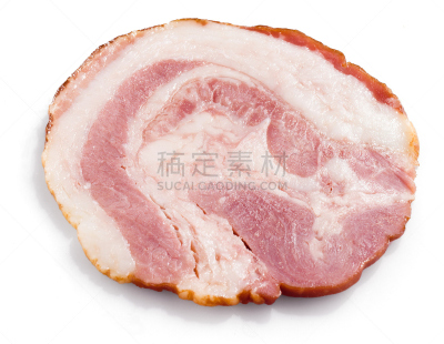 清新,火腿,切片食物,白色背景,分离着色,烟熏食品,横截面,部分,一个物体,食品