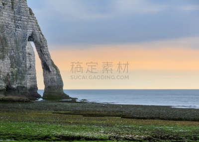 诺曼底埃特塔尔海滩,法国,岩石,自然拱,水平画幅,高级定制服装,无人,鸟类,大西洋,户外