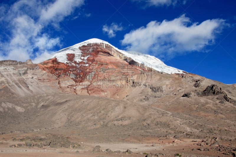 厄瓜多尔,火山,钦博腊索山,安地斯山脉,天空,停泊的,旷野,摩尔人风格,雪,雪花莲