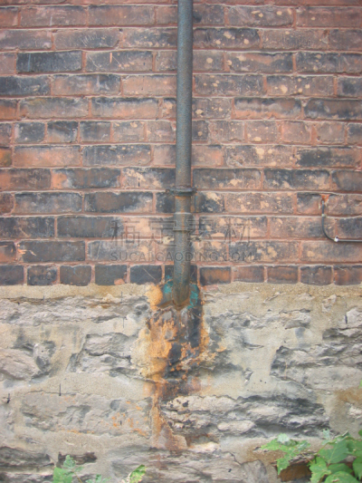 管道,摇滚乐,2004,蒙特利尔,垂直画幅,绿色,墙,无人,砖墙,夏天