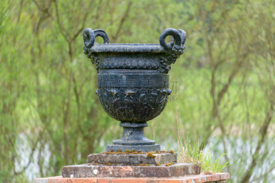 英格兰,双耳罐,黑色,园林,乡村风格,指挥台,传统,华丽的,花盆,希腊