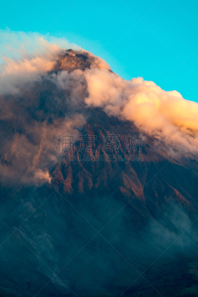 阿尔拜省,菲律宾,马尔地马荣火山,垂直画幅,黎牙实比市,熔岩,户外,火山,亚洲,著名景点