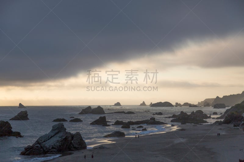 奥勒冈海滨,海岸线,俄勒冈州,俄勒冈郡,海滩,水平画幅,岩石,人,户外,太平洋