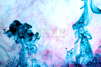 雾,超慢镜,水,水平画幅,形状,无人,蓝色,抽象,墨水,涂料