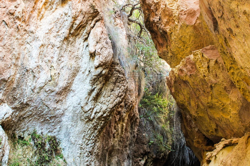 进口标志,洞穴,水,天空,公园,沟壑,水平画幅,山,旅行者,夏天