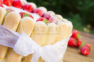 蛋糕,草莓,墨西哥皇后卡洛塔,手指饼干蛋糕,草莓塔,海绵蛋糕,水果蛋糕,美,留白,饼干