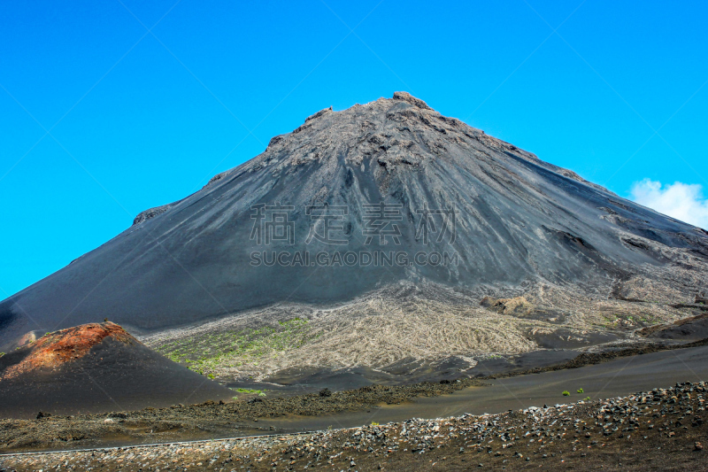 佛得角,火神,月,火岛国家海岸,天空,福戈岛,火山,水平画幅,熔岩,无人