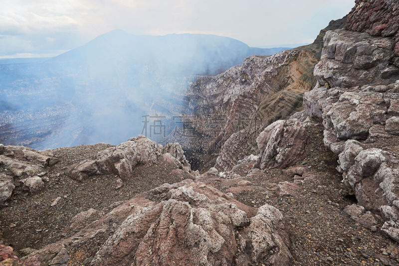 火山,火山口,岩石,尼加拉瓜,硫磺,熔岩,自然,水平画幅,无人,热