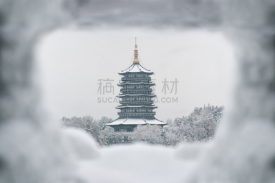 雷峰宝塔,杭州,著名景点,商业金融和工业,户外,天空,建筑,西湖,都市风景,市区