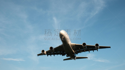 天空,飞机,自然,风,空中客车a380,水平画幅,云,无人,蓝色,马来西亚