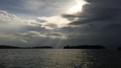 查温,苏梅岛,泰国,岛,海滩,积雨云,泰国湾,水平画幅,沙子,无人