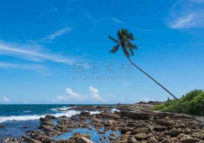 海滩,鸡尾酒,岩石,自然,水平画幅,沙子,印度洋,无人,斯里兰卡,蓝色