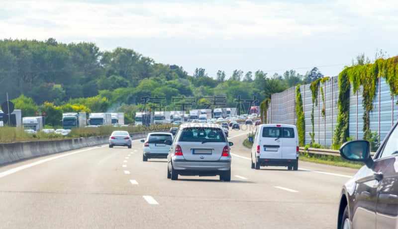 公路,德国,南,风景,水平画幅,陆用车,交通,货运,夏天,户外