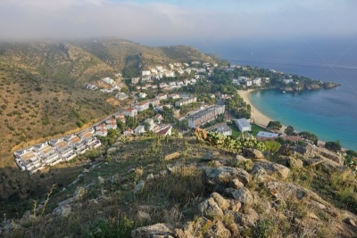 玫瑰,海岸线,加泰隆尼亚,西班牙,陡峭海岸,卡耶尔埃斯,视角,赫罗纳省,地中海,户外