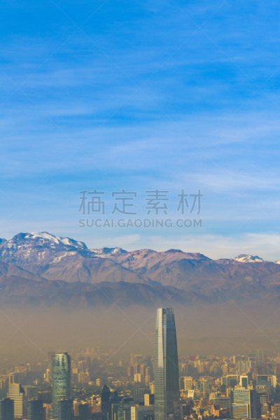 圣地亚哥德古巴,智利,航拍视角,特拉华,山,摄像机拍摄角度,圣克里斯托瓦尔,公园,圣地亚哥 ,现代