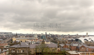 城市天际线,纽卡素,英格兰东北部,云,英国,交通方式,窗户,铁轨轨道,屋顶,烟囱
