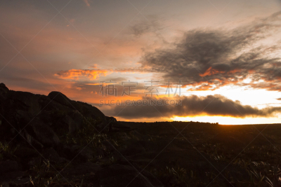 罗赖马山,sunrise point,平顶山区,平顶山,罗赖马州,canaima,委内瑞拉,南美,水平画幅,无人