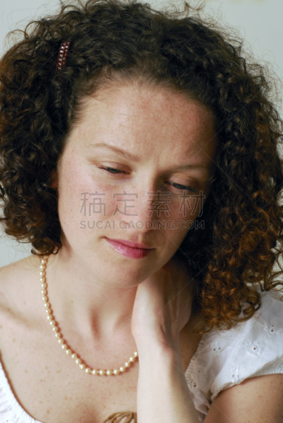 脖子,痛苦,垂直画幅,女人,头痛,情绪压力,沮丧,疝,成年的