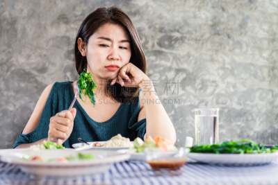 蔬菜,女人,健康食物,悲哀,神经性厌食症,食品,一个人,泰国,损失,沙拉
