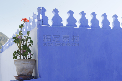 舍夫沙万,柏柏尔人,在底端,水平画幅,无人,蓝色,路,非洲,房屋,建筑结构