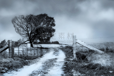 暴风雨,大门,开着的,风景,退出键,前进的道路,水平画幅,户外,多变的天空
