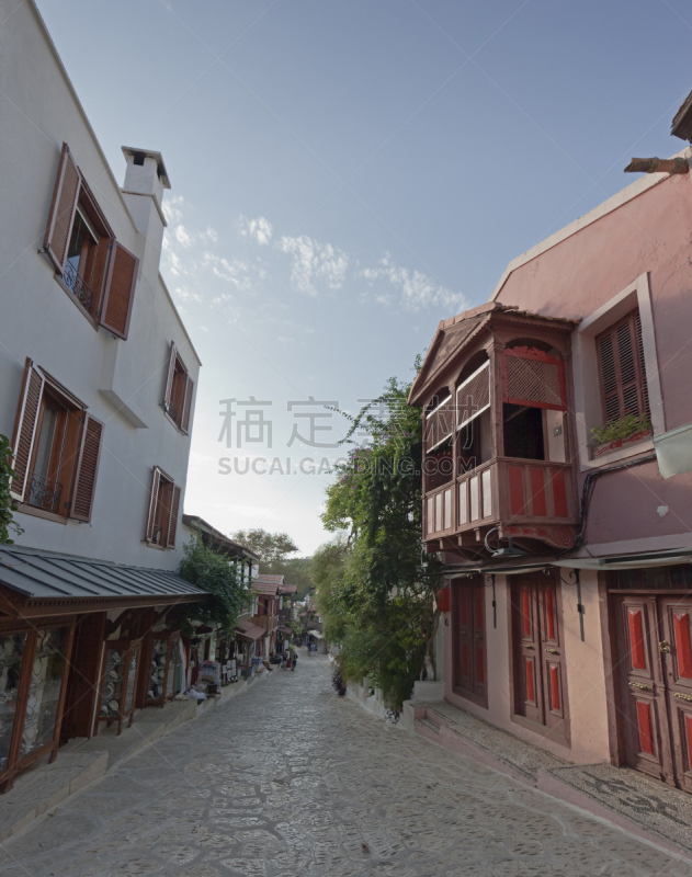 巷,连栋房屋,狭窄的,传统,凸窗,珠宝店,步行区,卡斯,橱窗展示,礼品店