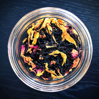红茶,芳香的,花瓣,饮料,茶,香料,食品,成分,干花,广口瓶