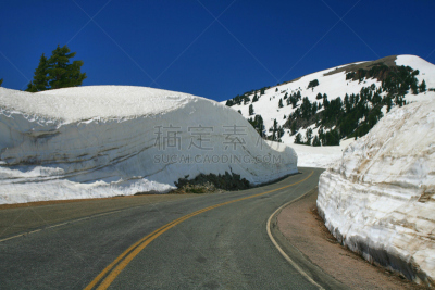 拉森山,天空,美国西部,水平画幅,雪,无人,火山地形,夏天,户外,山