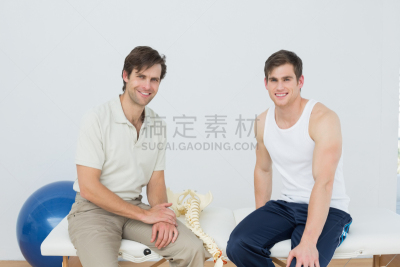 病人,门诊部,物理疗法,正面视角,休闲活动,30岁到34岁,仅男人,仅成年人,青年人,医药职业