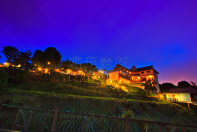 夜晚,度假胜地,房屋,水,天空,曙暮光,旅行者,夏天,现代,享乐