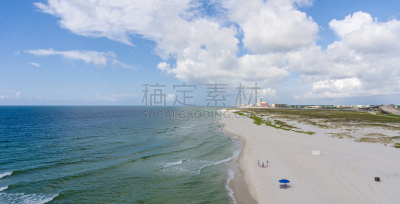 航拍视角,阿拉巴马州,橙色海滩,海湾沿海,美国,水平画幅,沙子,无人,户外,泻湖