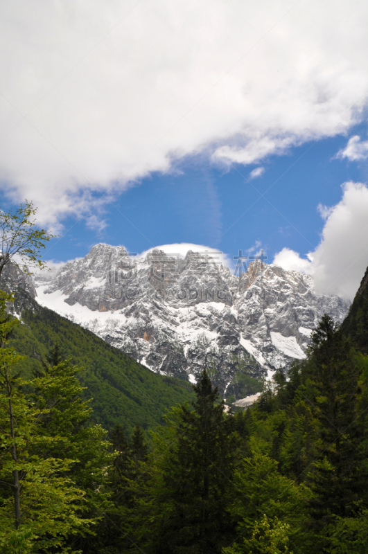 julian alps,斯洛文尼亚,计划书,环境,湖,河流,背景,夏天,草地,山谷