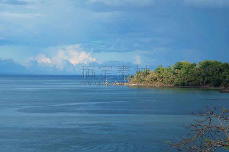 罗斯岛,摄像机拍摄角度,接力赛,海港,安达曼群岛,天空,水平画幅,无人,古老的