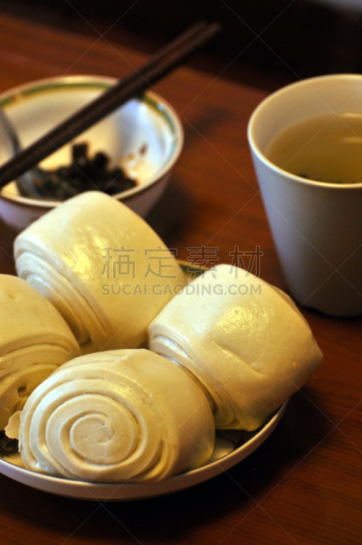 中式小笼包,中国茶,垂直画幅,室内,早餐,无人,点心,小圆面包,中国食品,杯