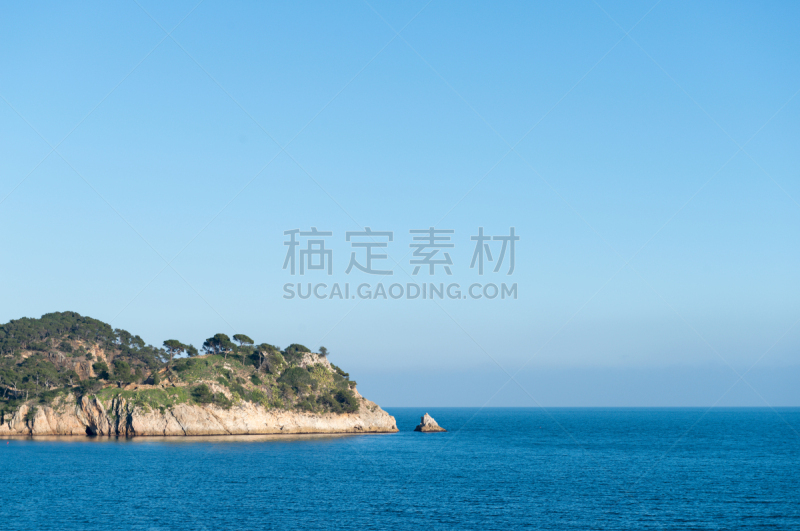 西班牙,海岸线,勇气,陡峭海岸,赫罗纳,埃斯塔蒂特,港口的热带雨林,帕拉弗鲁赫尔,特萨德玛,滨海略雷特