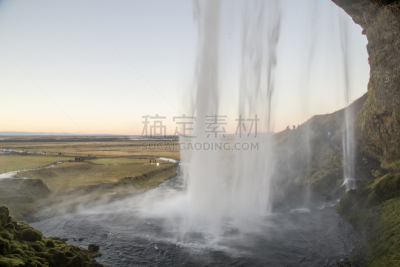 seljalandsfoss waterfall,冰岛国,自然,水平画幅,瀑布,无人,欧洲,户外,岛,著名景点