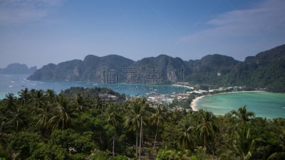 皮皮岛,安达曼海,留白,水平画幅,无人,户外,棕榈树,泰国,非凡的,戏剧性的景观